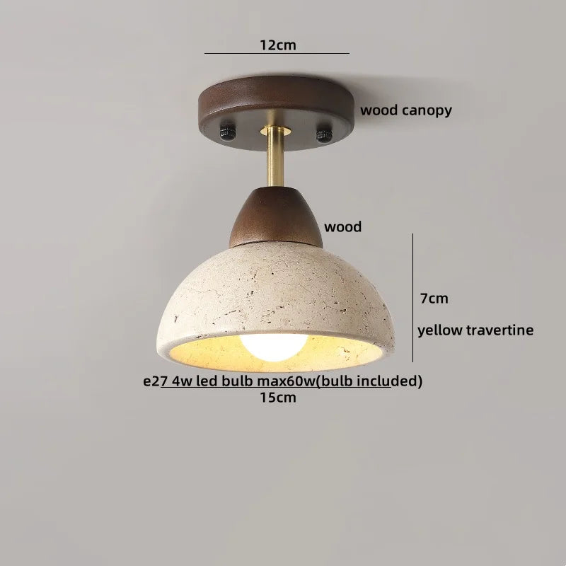 DecorBites™ Glass Ball LED Ceiling Light White Yellow Travertine Plafondlampen