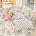 DecorBites™ Double-Sided Floral Print Cotton Bedding Set - Queen Size Soft Duvet Cover Set