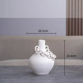DecorBites™ Geometric Chain Porcelain Vase - Stylish Room Decor & Flower Vase