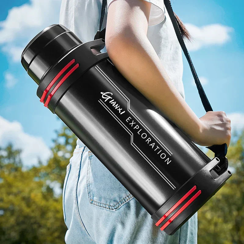 DecorBites™ Insulated Stainless Steel Water Bottle Large Capacity Flask Outdoor Travel Cup