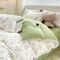 DecorBites™ Double Layer Yarn Cozy Bed Sheet Set - High-Quality Washed Cotton Printed Bedding