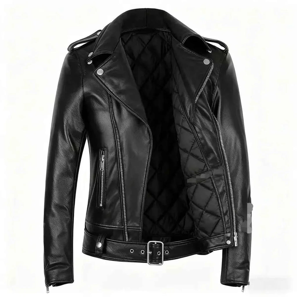 Unisex Oversized Button-down PU Leather Coat with Multiple Zippers Polo Jacket, with Many Zippers