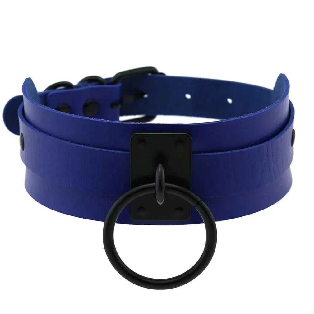 Metal Leather Choker Collar Goth Fashion Accessories