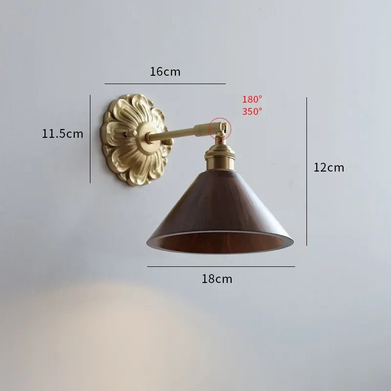 DecorBites™ Green Glass LED Wall Lamp with Copper Base for Bedroom Living Room