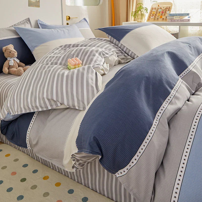 DecorBites™ Cotton Single Duvet Cover - Skin Friendly Quilt Cover for Single King Bed