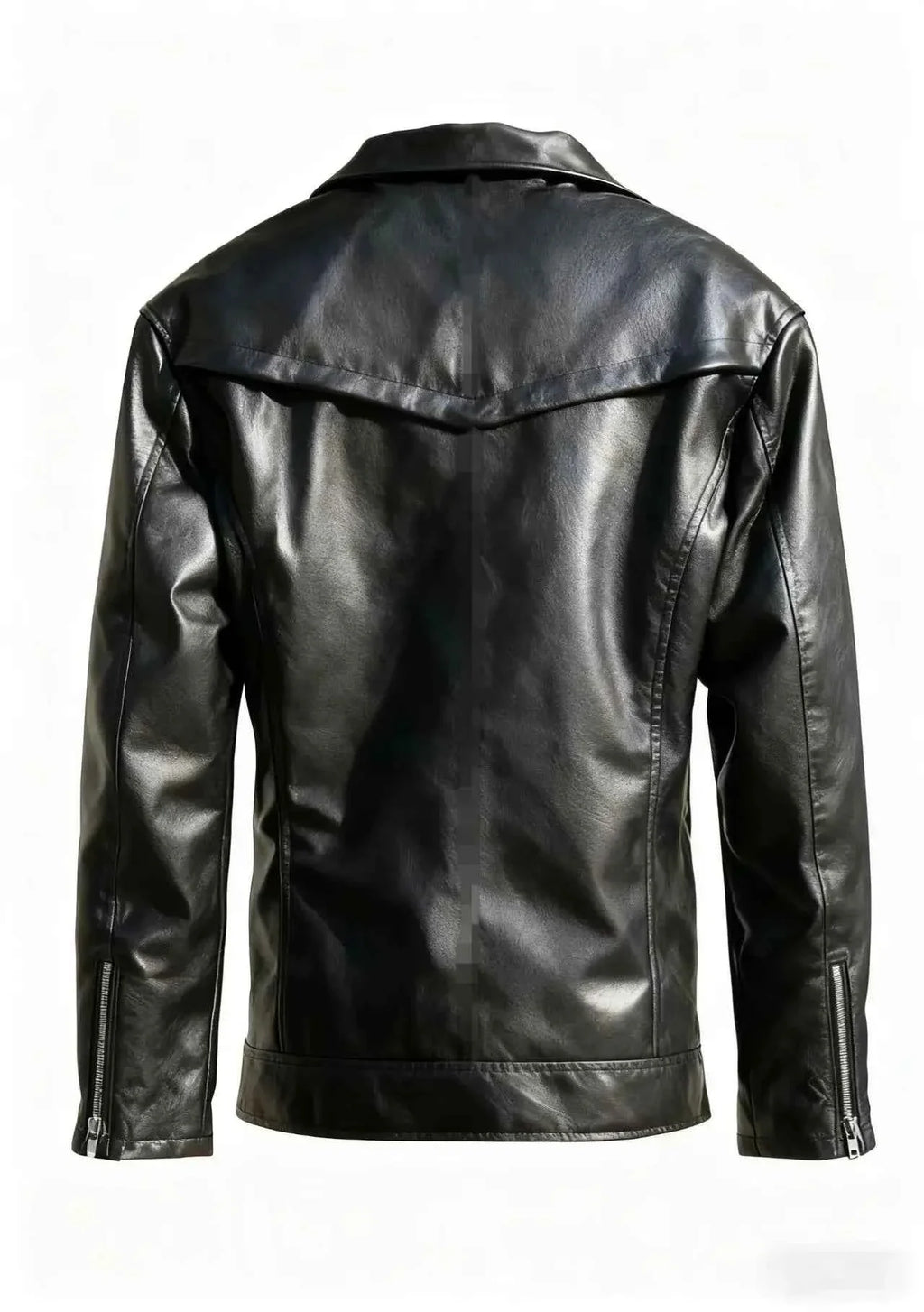 Unisex Oversized Button-down PU Leather Coat with Multiple Zippers Polo Jacket, with Many Zippers