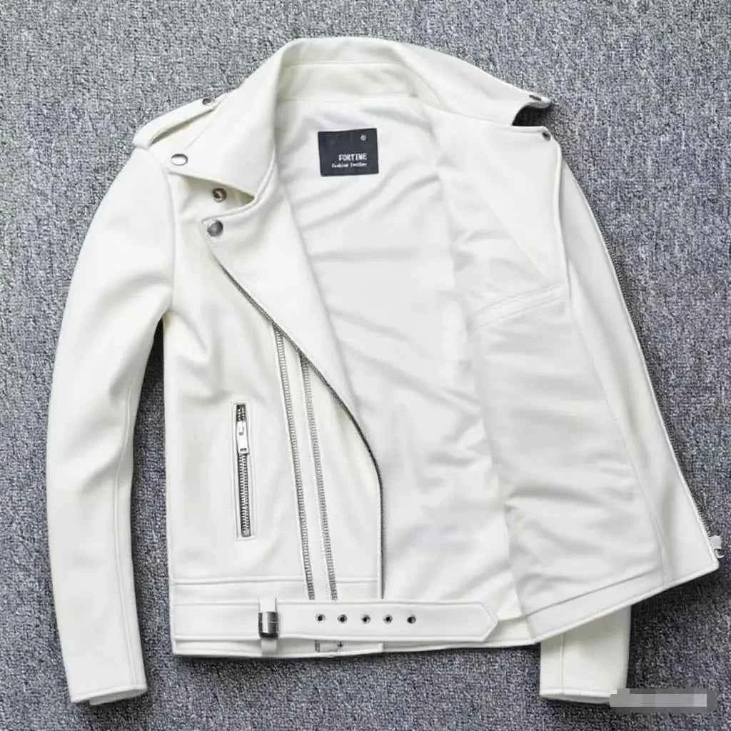 Unisex Oversized Button-down PU Leather Coat with Multiple Zippers Polo Jacket, with Many Zippers