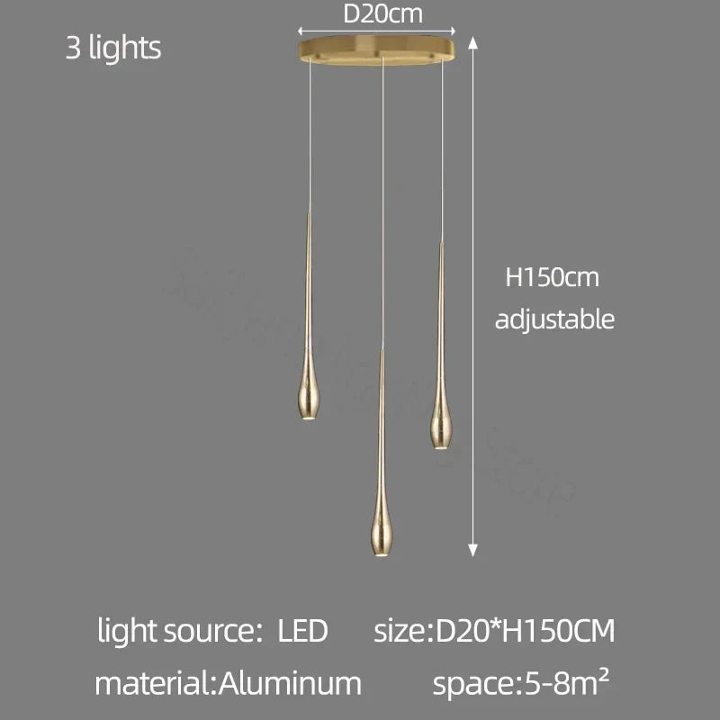 DecorBites™ Gold-Plated Modern Chandeliers for Living Room, Staircase, Restaurant, Kitchen