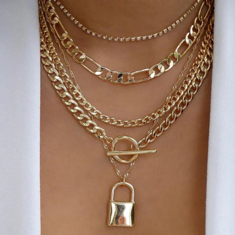 Boho Multi-Layer Crystal Pendant Necklaces