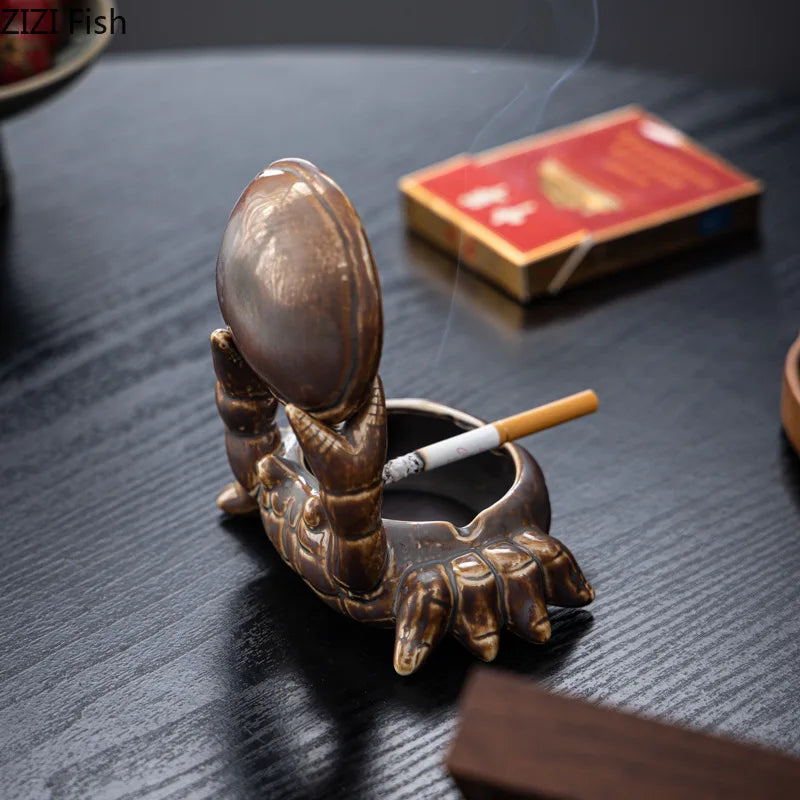 DecorBites™ Crab Ceramic Ashtray Phone Holder Desk Decoration Smoking Gift