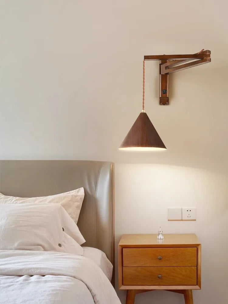 DecorBites™ Japanese Style Wind Wall Lamp, Retractable Foldable Bedside Lamp