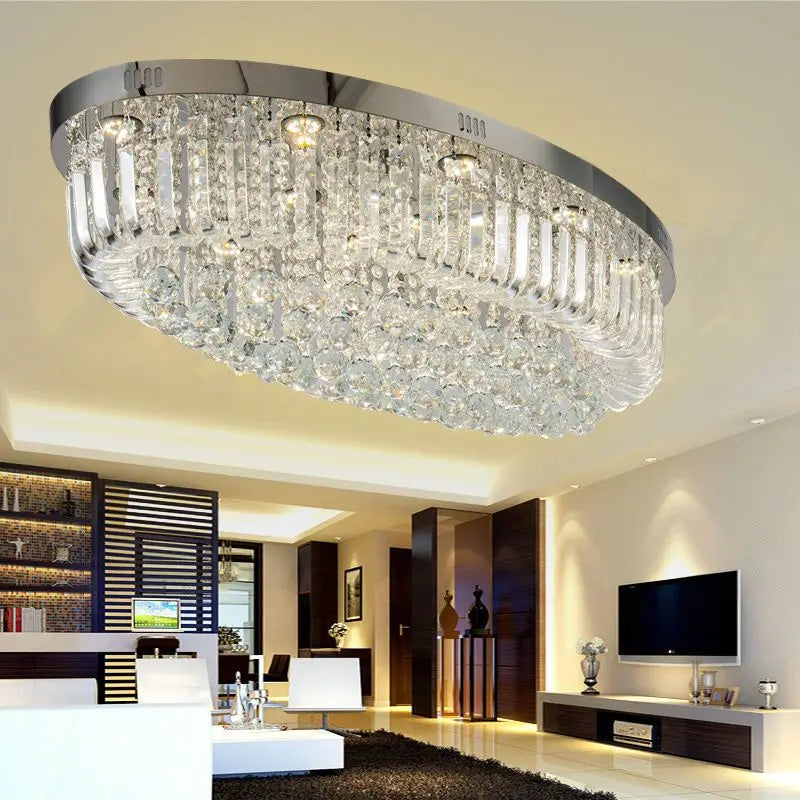 DecorBites™ Crystal Dining Room Ceiling Light Modern LED K9 Crystals Gold / Chrome