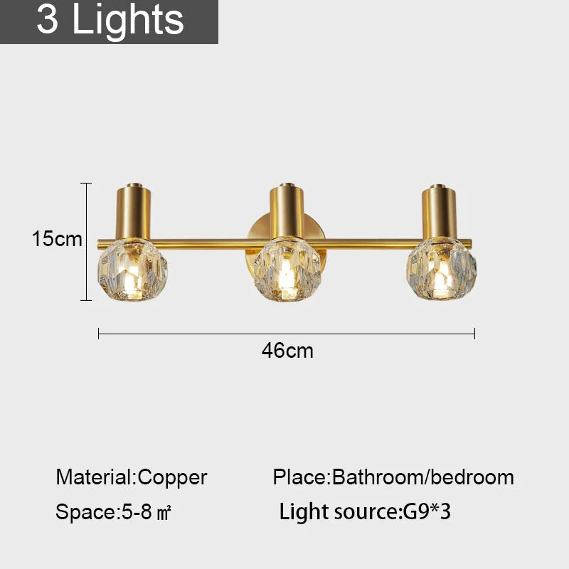 DecorBites™ Gold Crystal Wall Lamp for Home Decoration and Lighting
