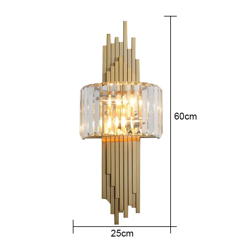 DecorBites™ Crystal Wall Sconce Light: Nordic Luxury for Living Room, Corridor, Hall
