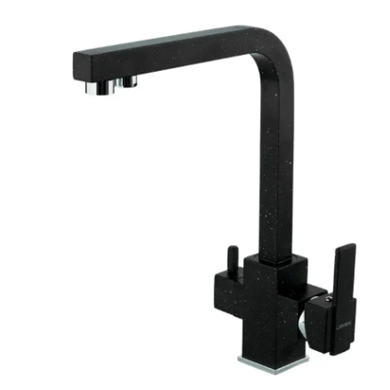 DecorBites™ Dual Outlet Gold Kitchen Faucet for Purified Water Hot & Cold Basin Sink