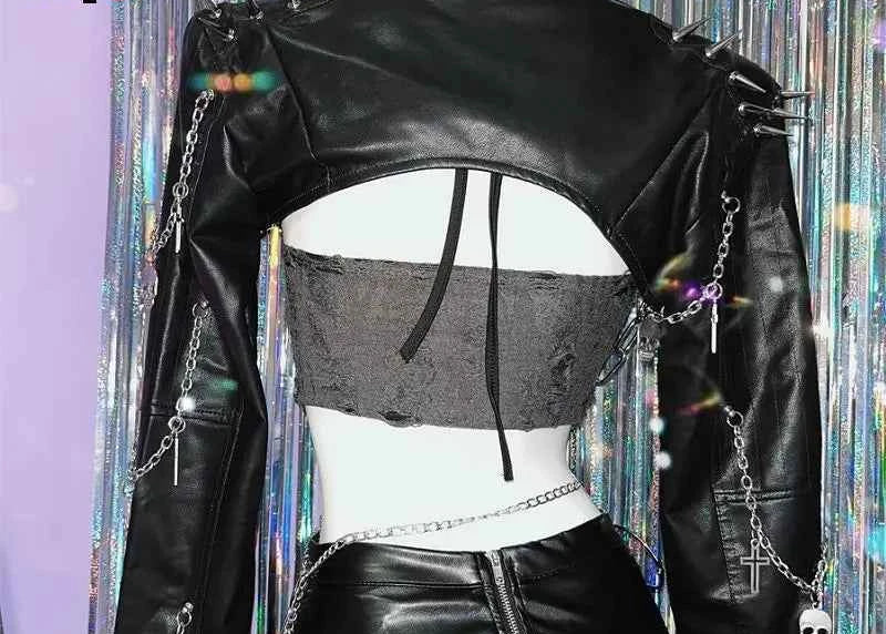 Gothic Lolita Streetwear Y2K Spike Jacket