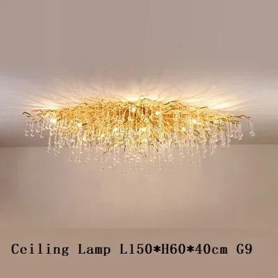 DecorBites™ Gold Chandelier Glass Pendant Lamp for Home Decor - Modern Luxury Lighting