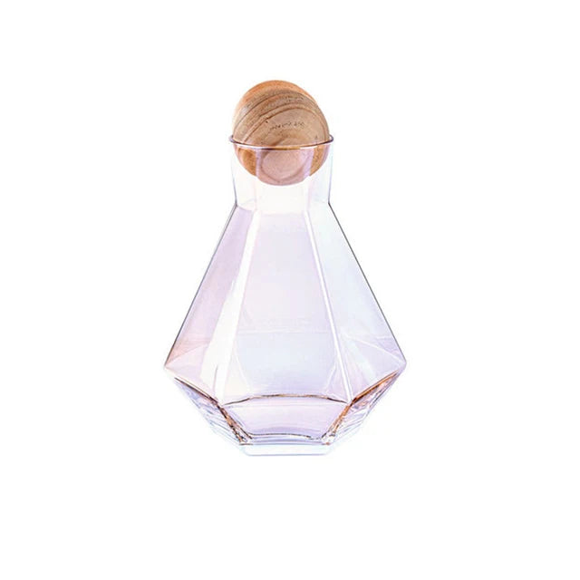 DecorBites™ Diamond Crystal Glass Water Kettle Cup Set - Clear Luxury Juice Pitcher