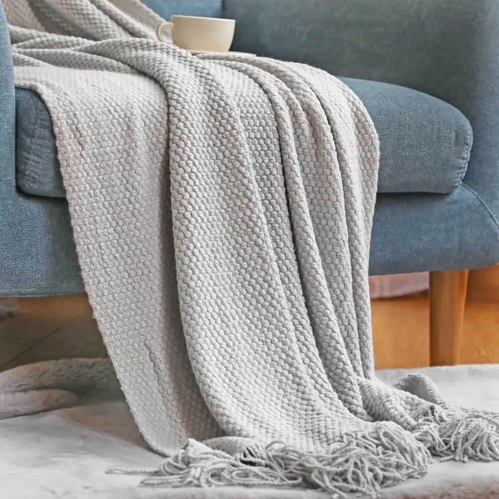 DecorBites™ Knitted Pineapple Grid Throw Blanket - Nordic Sofa Blanket for Home Decor