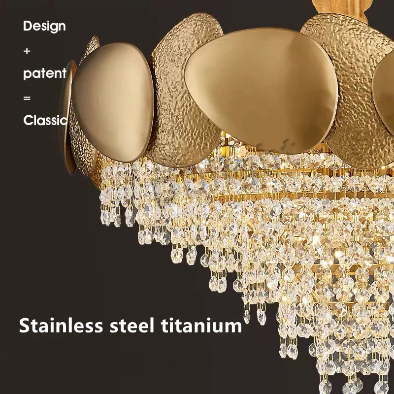 DecorBites™ Crystal Tassles Pendant Light: Modern Luxury Chandelier for Living Room