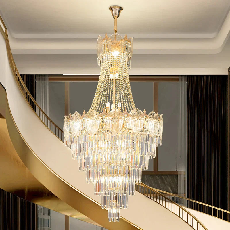 DecorBites™ Elegant Simple Staircase Chandelier LED Livingroom Villa Creative Hotel Lighting