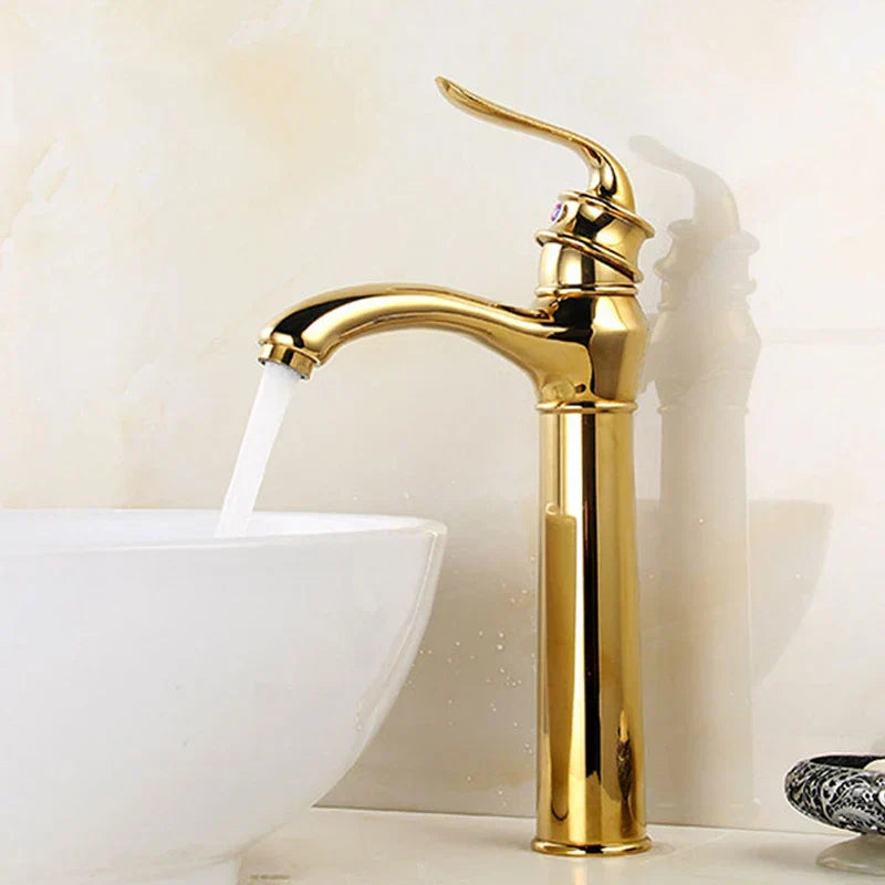 DecorBites™ Gold Basin Faucet Modern Bathroom Sink Mixer Tap Single Handle Kitchen Accessories