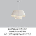 DecorBites™ Cream Fabric Chandelier: Retro Nordic Attic Light for Bedroom, Living Room, Dining Room