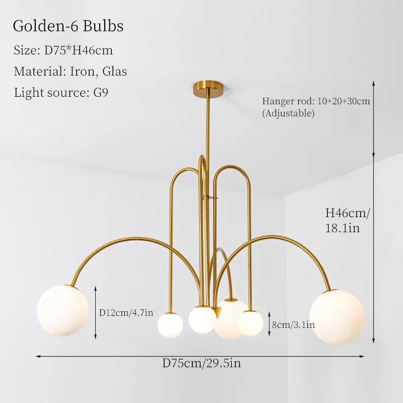 DecorBites™ LED Pendant Chandelier for Living Room Bedroom Decor