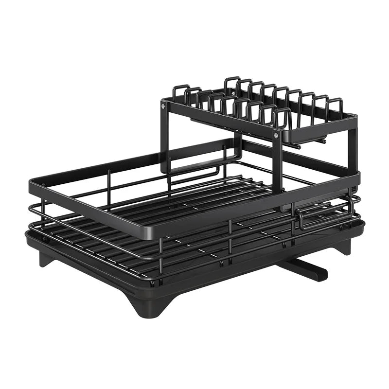 DecorBites™ Kitchen Dish Drying Rack with Drainboard Organizer for Dinnerware and Utensils