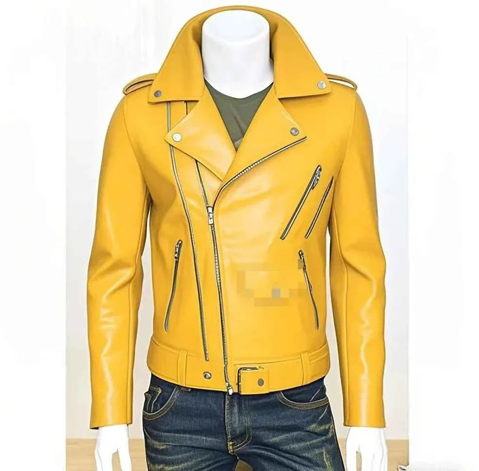 Unisex Oversized Button-down PU Leather Coat with Multiple Zippers Polo Jacket, with Many Zippers