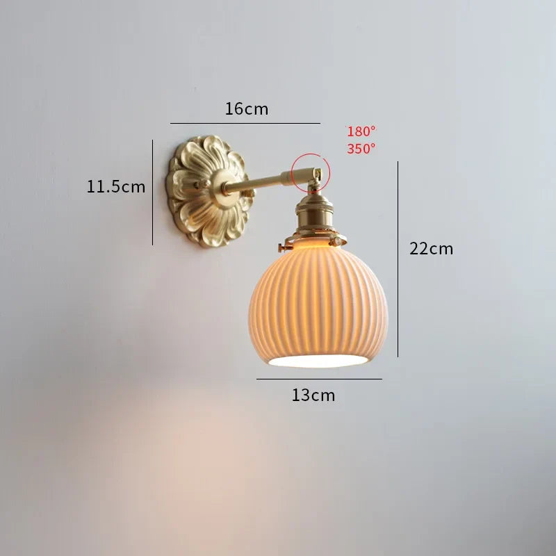 DecorBites™ Frosted Glass LED Wall Light Switch Socket Copper Lampara Pared