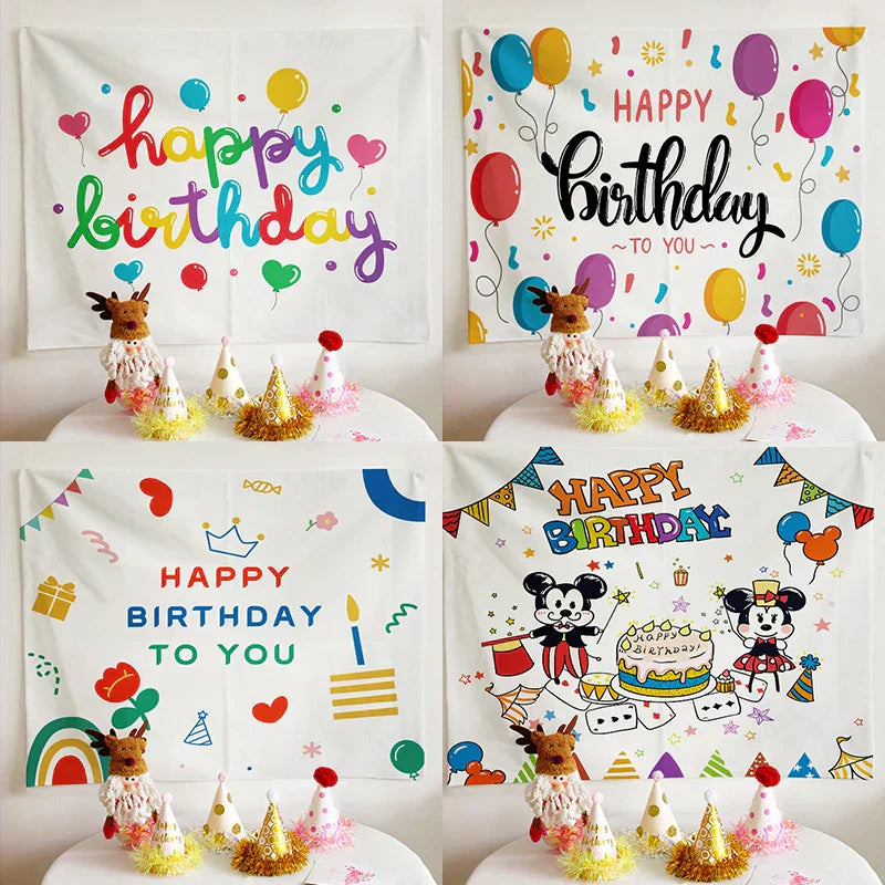 DecorBites™ Birthday Wall Tapestry Decoration Party Bedroom Hanging Cloth