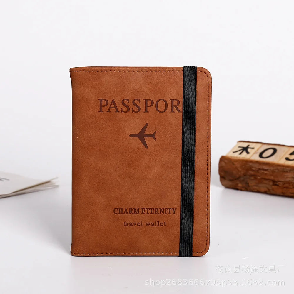 Men's PU Leather Passport Wallet, Travel Card & Business Card Holder
