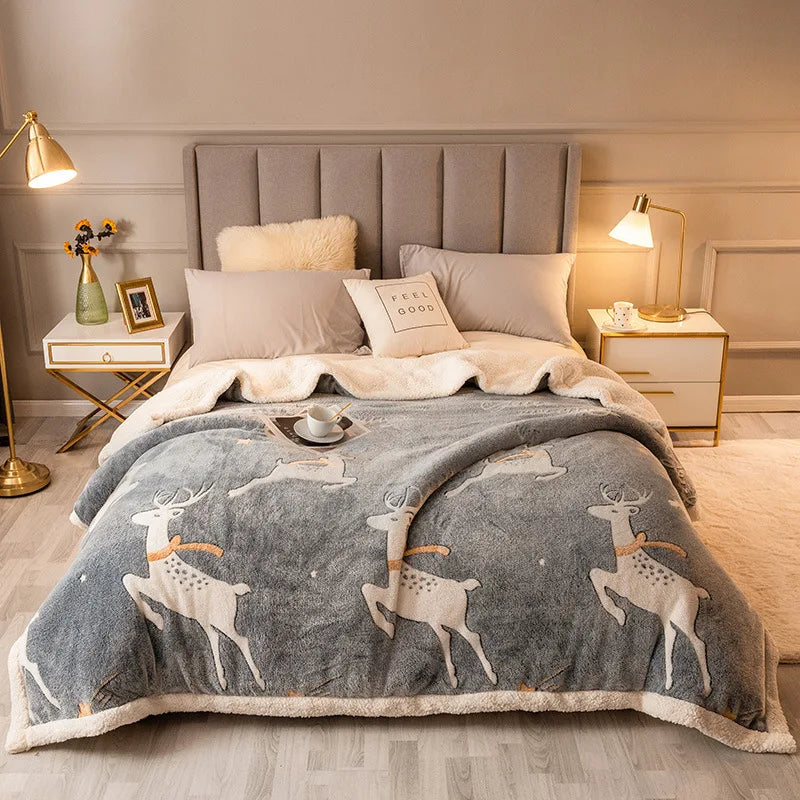DecorBites™ Double-Sided Fleece Wool Blanket