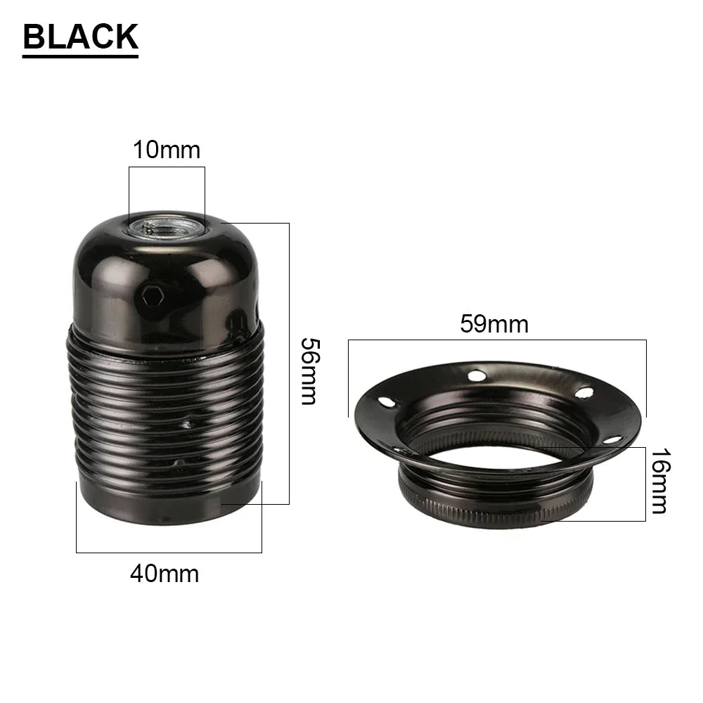 DecorBites™ Industrial Metal Lamp Base Holder E26 E27 Light Sockets for Pendant Shade