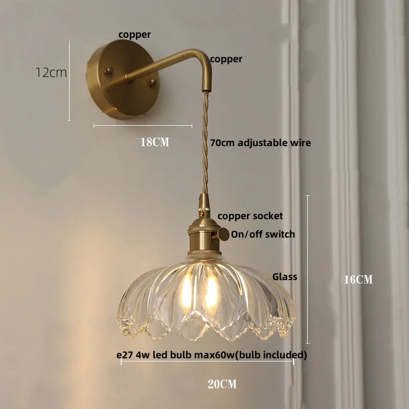 DecorBites™ Green Glass Knob Switch LED Wall Lights for Kitchen, Bedroom, Living Room