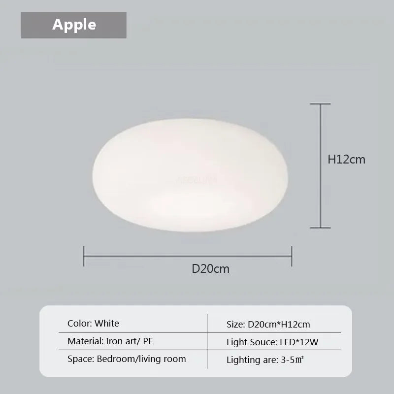 DecorBites™ Cream Apple LED Pendant Light for Cozy Illumination in Home Décor