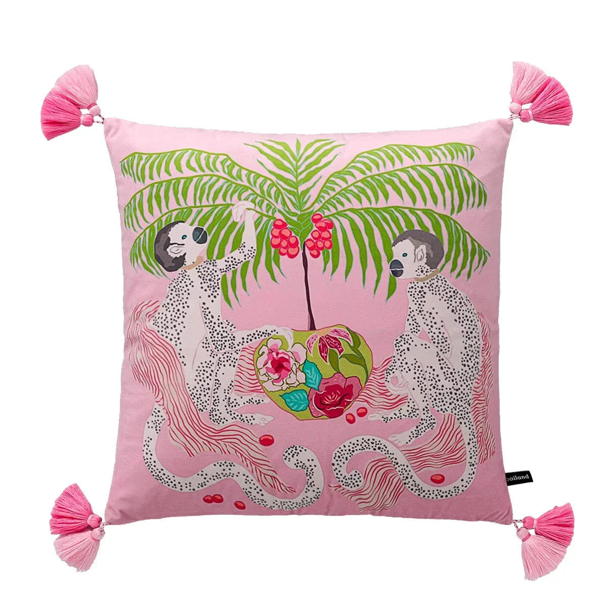 DecorBites™ Handmade Lumbar Pillow Case Lion Dog Floral Decorative Cover