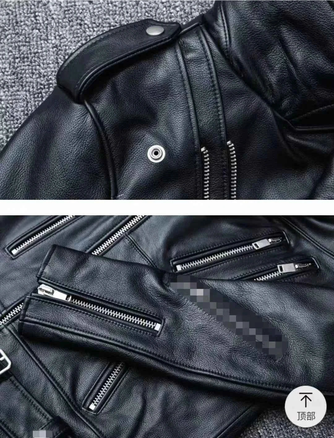 Unisex Oversized Button-down PU Leather Coat with Multiple Zippers Polo Jacket, with Many Zippers