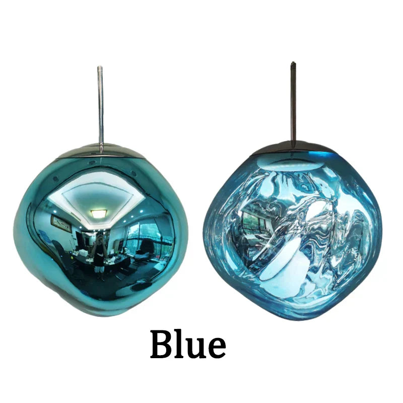 Modern glossy copper glass lava led pendant lights living room