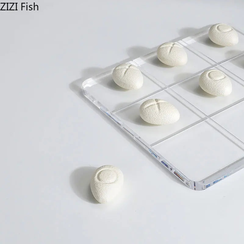 DecorBites™ Acrylic Tic-Tac-Toe Chessboard Set with Resin Pieces