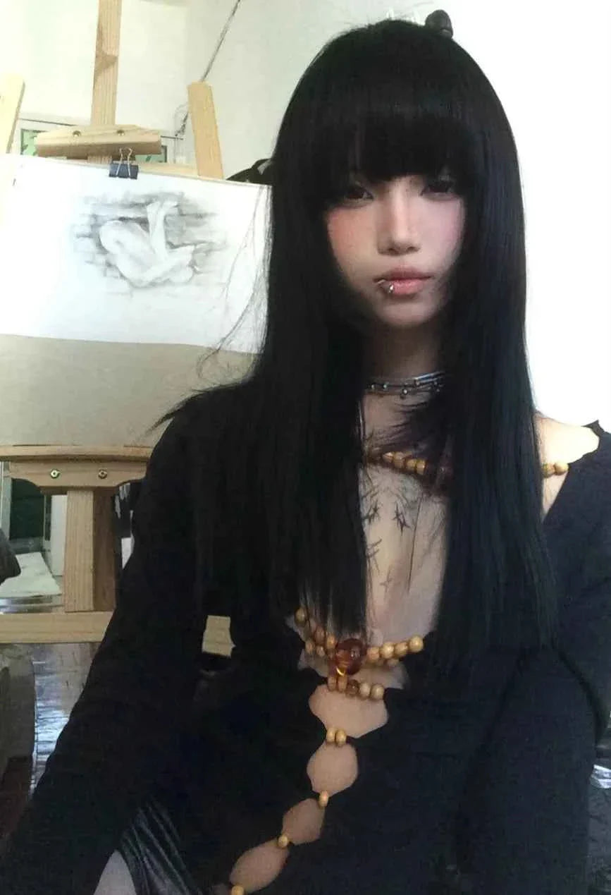 Y2k Hollow Out Beaded T-shirt