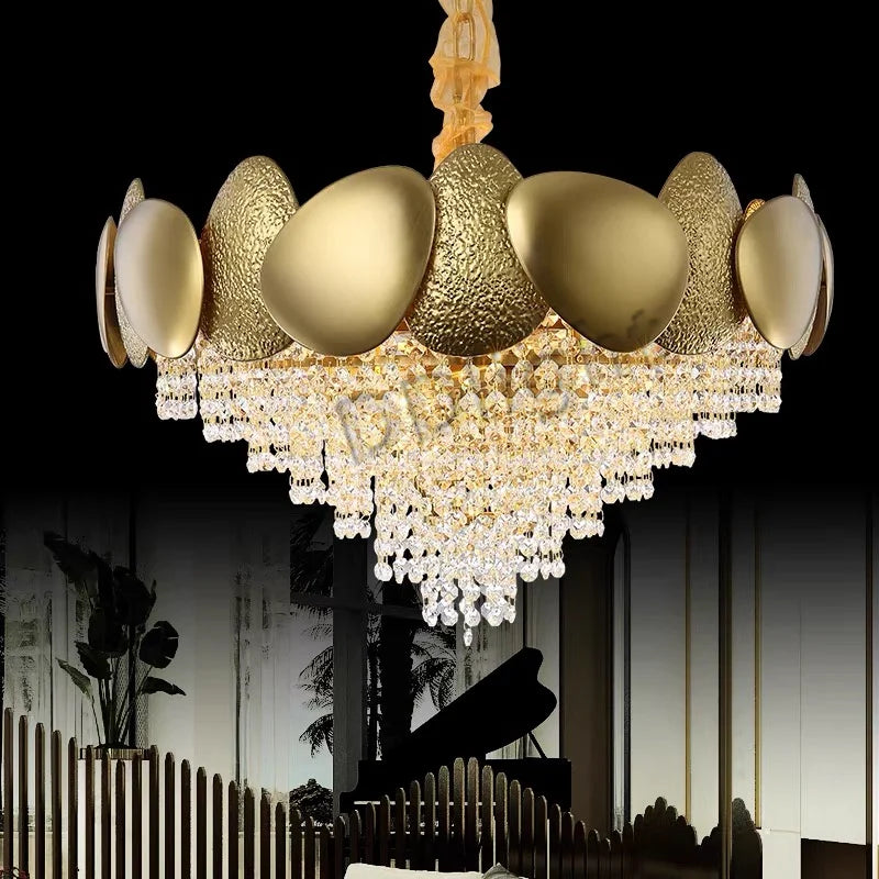 DecorBites™ Crystal Tassles Pendant Light: Modern Luxury Chandelier for Living Room
