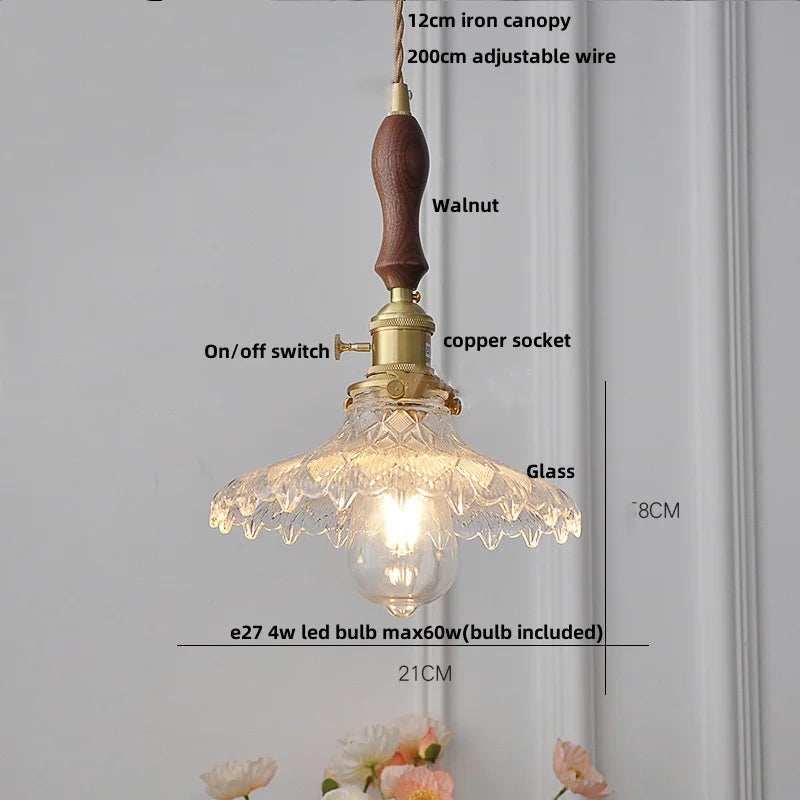 DecorBites™ Glass LED Pendant Light Fixture for Modern Home Decor