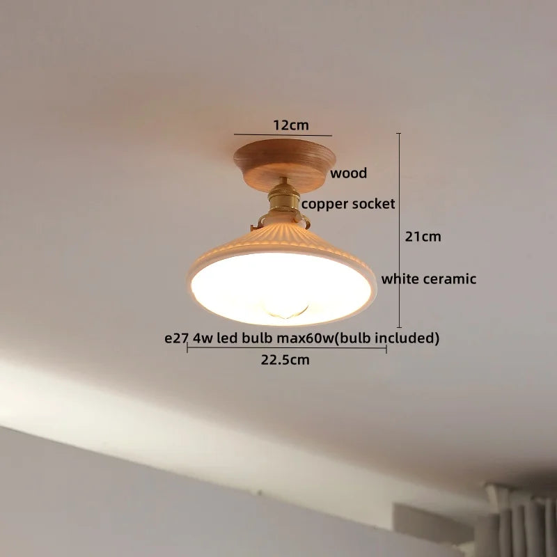 DecorBites™ Glass Wood LED Ceiling Lamp for Home Lighting and Decoration