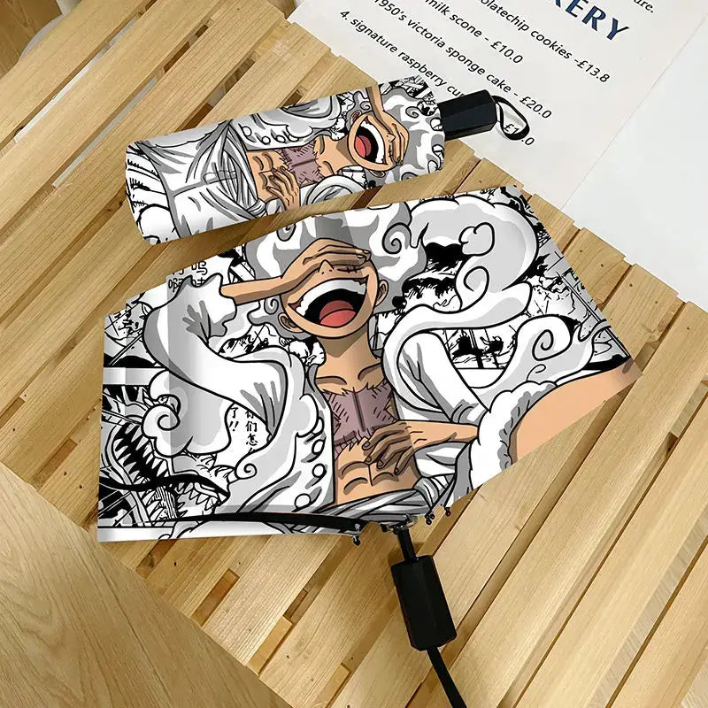 One Piece Nika Luffy Fold Umbrella Automatic Sunscreen
