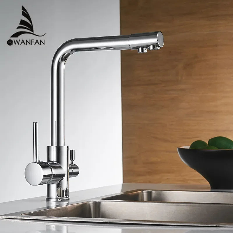 DecorBites™ Kitchen Faucet with Water Purification Features - Deck Mounted 360 Rotation