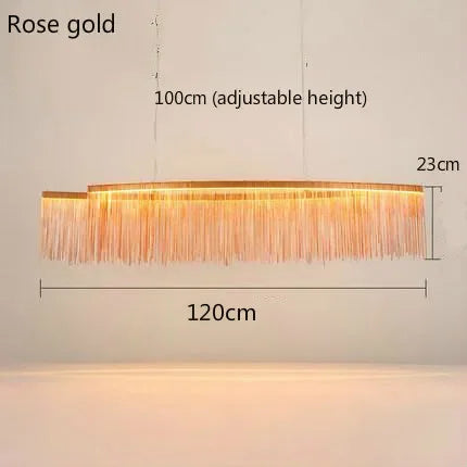 DecorBites™ Gold Chain Chandelier with Remote Control - Modern LED Pendant Light for Home Décor