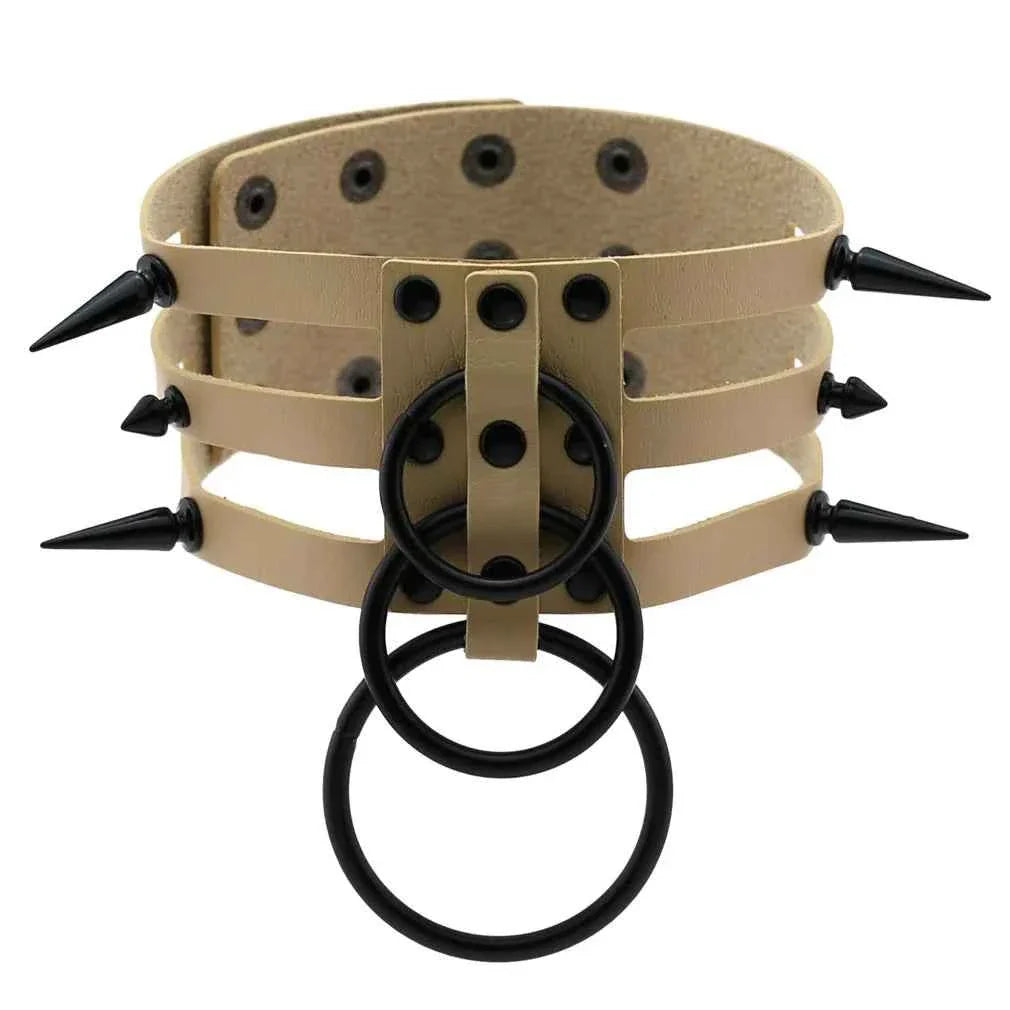 Rivet Leather Bondage Choker Accessories