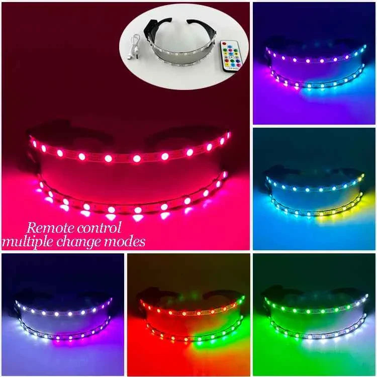 Cyberpunk Futuristic Luminous Rave Goggles LED glowing glasses Accessories
